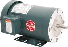 Leeson - 2 Max hp, 1,800 Max RPM, Premium Efficient Electric AC DC Motor - 230/460 V Input, Three Phase, 56HC Frame, 5/8" Shaft Diam, C-Face with Base Mount, TEFC Enclosure - Exact Tool & Supply