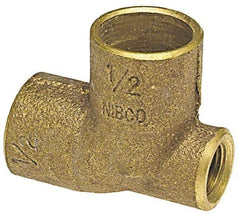 NIBCO - 3/4 x 1/8 x 1" Cast Copper Pipe Baseboard Tee - C x F x C, Pressure Fitting - Exact Tool & Supply
