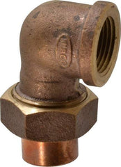 NIBCO - 3/4" Cast Copper Pipe 90° Union Elbow - C x F, Pressure Fitting - Exact Tool & Supply