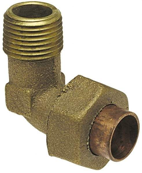NIBCO - 1" Cast Copper Pipe 90° Union Elbow - C X M, Pressure Fitting - Exact Tool & Supply