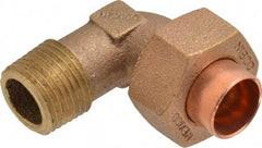 NIBCO - 1/2" Cast Copper Pipe 90° Union Elbow - C X M, Pressure Fitting - Exact Tool & Supply
