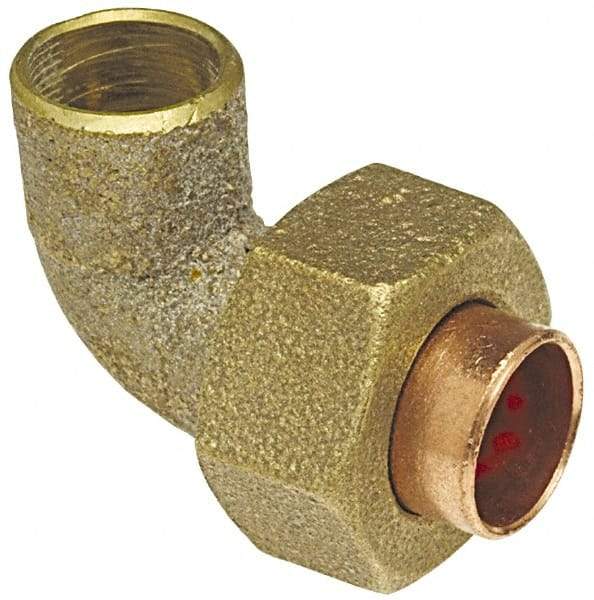 NIBCO - 1" Cast Copper Pipe 90° Union Elbow - C x C, Pressure Fitting - Exact Tool & Supply