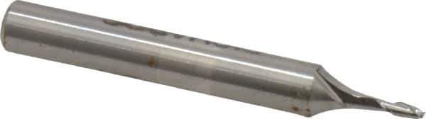 Made in USA - 0.055", 0.165" LOC, 3/16" Shank Diam, 1-1/2" OAL, 2 Flute, High Speed Steel Square End Mill - Single End, Uncoated, Centercutting - Exact Tool & Supply
