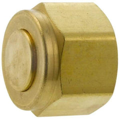Parker - 1/8" OD, Brass Plug - 3,600 Max Working psi, 7/16" Hex, Comp Ends - Exact Tool & Supply
