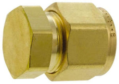 Parker - 3/8" OD, Brass End Cap - 2,300 Max Working psi, 5/8" Hex, Comp Ends - Exact Tool & Supply