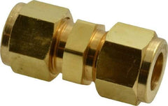 Parker - 1/2" OD, Brass Union - 2,200 Max Working psi, 13/16" Hex, Comp x Comp Ends - Exact Tool & Supply