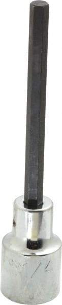 Proto - 1/2" Drive, 1/4" Hex Bit Socket - 4-5/8" OAL, 3-1/8" Bit Length, Long Hex Bit Socket - Exact Tool & Supply