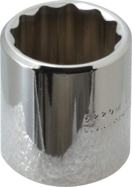 Proto - 3/8" Drive, Standard Hand Socket - 12 Points, 1-3/16" OAL, Chrome Finish - Exact Tool & Supply