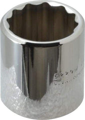 Proto - 3/8" Drive, Standard Hand Socket - 12 Points, 1-3/16" OAL, Chrome Finish - Exact Tool & Supply