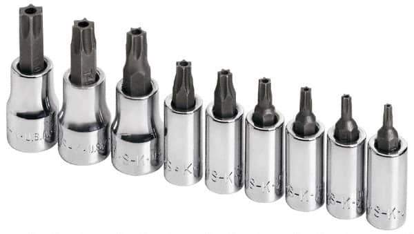 SK - 9 Piece 1/4 & 3/8" Drive Torx Bit Socket Set - T10 to T50 Torx - Exact Tool & Supply