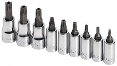 SK - 9 Piece 1/4 & 3/8" Drive Torx Bit Socket Set - T10 to T50 Torx - Exact Tool & Supply