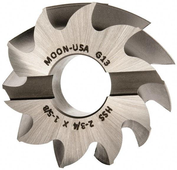Made in USA - 2-3/4" Diam, 1" Arbor Hole Diam, 1-5/8" Length of Cut, 10 Flute, High Speed Steel, Finisher Shell End Mill - Right Hand Cut, Right Hand Spiral Flute, Uncoated - Exact Tool & Supply