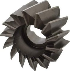 Made in USA - 4" Diam, 1-1/2" Arbor Hole Diam, 2-1/4" Length of Cut, 14 Flute, High Speed Steel, Finisher Shell End Mill - Right Hand Cut, Right Hand Spiral Flute, Uncoated - Exact Tool & Supply