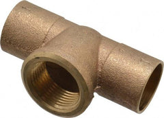 NIBCO - 1" Cast Copper Pipe Tee - C x C x F, Pressure Fitting - Exact Tool & Supply