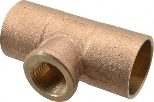 NIBCO - 1 x 1 x 1/2" Cast Copper Pipe Tee - C x C x F, Pressure Fitting - Exact Tool & Supply