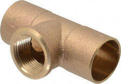 NIBCO - 1 x 1 x 3/4" Cast Copper Pipe Tee - C x C x F, Pressure Fitting - Exact Tool & Supply