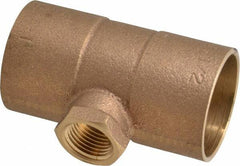 NIBCO - 1-1/2 x 1-1/2 x 1/2" Cast Copper Pipe Tee - C x C x F, Pressure Fitting - Exact Tool & Supply