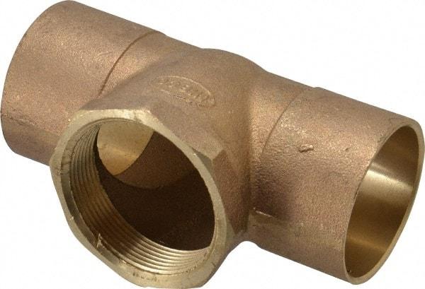 NIBCO - 2" Cast Copper Pipe Tee - C x C x F, Pressure Fitting - Exact Tool & Supply