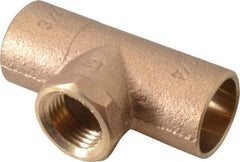 NIBCO - 3/4 x 3/4 x 1/2" Cast Copper Pipe Tee - C x C x F, Pressure Fitting - Exact Tool & Supply