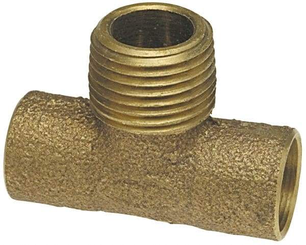 NIBCO - 1/2" Cast Copper Pipe Tee - C x C x M, Pressure Fitting - Exact Tool & Supply