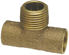 NIBCO - 1/2" Cast Copper Pipe Tee - C x C x M, Pressure Fitting - Exact Tool & Supply