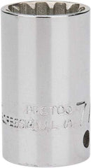 Proto - 1/4" Drive, 7/16" Socket, Spline Socket - 12 Points, 1-1/32" OAL - Exact Tool & Supply