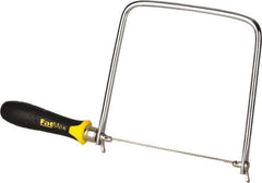 Stanley - 6-1/2" Steel Blade Coping Saw - ABS, TPR Handle, Ergonomic, 13-1/4" OAL, 6-3/4" Throat Depth - Exact Tool & Supply