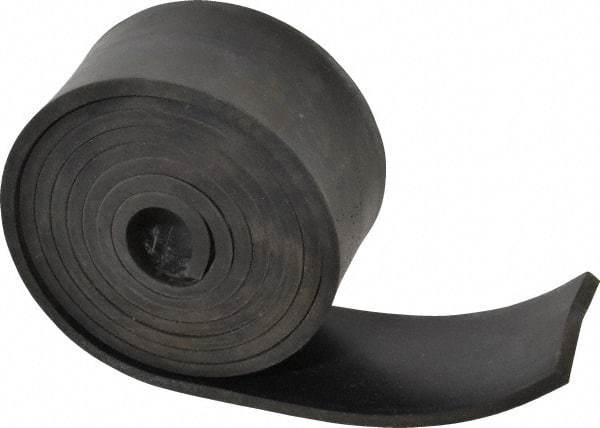 Made in USA - 3/16" Thick x 2" Wide x 60" Long, Buna-N Rubber Strip - Stock Length, 70 Shore A Durometer, 800 to 1,000 psi Tensile Strength, -20 to 170°F, Black - Exact Tool & Supply