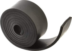 Made in USA - 1/4" Thick x 2" Wide x 60" Long, Buna-N Rubber Strip - Stock Length, 70 Shore A Durometer, 800 to 1,000 psi Tensile Strength, -20 to 170°F, Black - Exact Tool & Supply