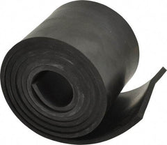 Made in USA - 1/4" Thick x 4" Wide x 60" Long, Buna-N Rubber Strip - Stock Length, 70 Shore A Durometer, 800 to 1,000 psi Tensile Strength, -20 to 170°F, Black - Exact Tool & Supply