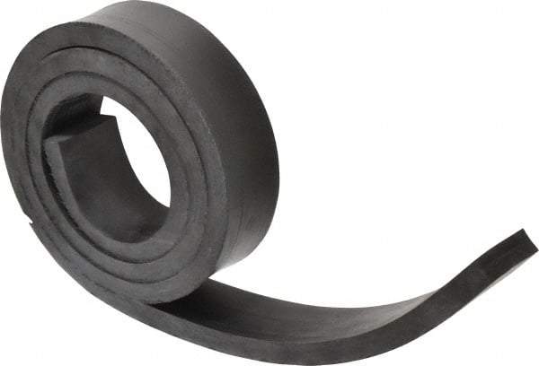 Made in USA - 1/2" Thick x 2" Wide x 60" Long, Buna-N Rubber Strip - Stock Length, 70 Shore A Durometer, 800 to 1,000 psi Tensile Strength, -20 to 170°F, Black - Exact Tool & Supply
