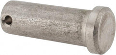 Made in USA - 5/8" Pin Diam, 1-3/4" OAL, Standard Clevis Pin - 5/32" Hole, 1-19/32" Usable Length, Uncoated Stainless Steel - Exact Tool & Supply