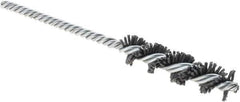 Weiler - 1/2" Diam Helical Nylon Tube Brush - Double Spiral, 0.04" Filament Diam, 2" Brush Length, 5" OAL, 3/16" Diam Galvanized Steel Shank - Exact Tool & Supply