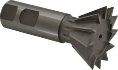 Made in USA - 1-7/8" Diam x 13/16" Width of Cut, 60° Included Angle, High Speed Steel Dovetail Cutter - 7/8" Shank Diam, 3-1/4" Overall Length, Weldon Flat, Uncoated - Exact Tool & Supply
