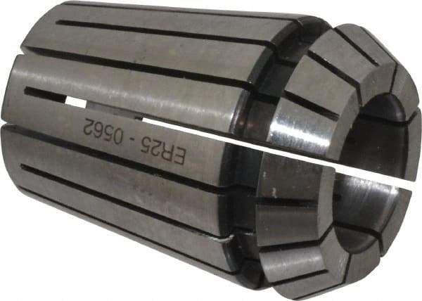 Parlec - 9/16" ER25 Collet - 1.338" OAL, 1.023" Overall Diam - Exact Tool & Supply