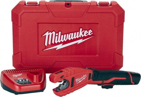 Milwaukee Tool - 3/8" to 1" Pipe Capacity, Tube Cutter - Cuts Copper, 14" OAL, 12 Volt - Exact Tool & Supply