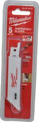 Milwaukee Tool - 4" Long x 3/4" Thick, Bi-Metal Reciprocating Saw Blade - Straight Profile, 14 TPI, Toothed Edge, Universal Shank - Exact Tool & Supply