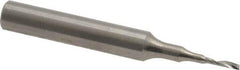 Onsrud - 1/16" Cutting Diam x 1/4" Length of Cut, 1 Flute, Upcut Spiral Router Bit - Uncoated, Right Hand Cut, Solid Carbide, 2" OAL x 1/4" Shank Diam, Single Edge, 21° Helix Angle - Exact Tool & Supply