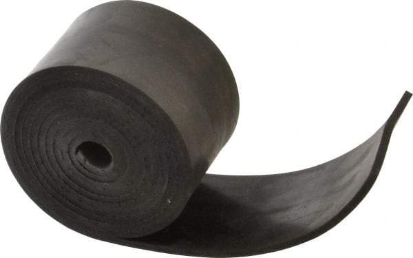 Made in USA - 1/8" Thick x 2" Wide x 60" Long, Neoprene Rubber Strip - Stock Length, 70 Shore A Durometer, 1,000 to 1,200 psi Tensile Strength, -40 to 212°F, Black - Exact Tool & Supply