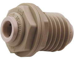 Parker - 3/8 x 1/4" Outside Diam, Polypropylene Push-to-Connect Tube Bulkhead Union - 150 Max psi, Tan - Exact Tool & Supply