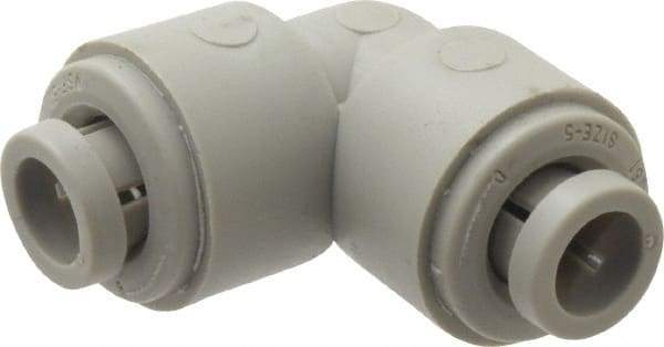 Parker - 5/16" Outside Diam, Acetal Push-to-Connect Tube Union Elbow - 300 Max psi, Tan - Exact Tool & Supply