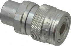 Parker - 1/4-18 NPSF Steel Hydraulic Hose Female Pipe Thread Coupler & No Lock Fitting - 4,568 psi - Exact Tool & Supply