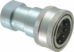 Parker - 1 NPTF Steel Hydraulic Hose Female Pipe Thread Coupler - 2,000 psi - Exact Tool & Supply