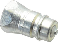 Parker - 1/2 NPTF Steel Hydraulic Hose Female Pipe Thread Nipple & Poppet - 3,000 psi - Exact Tool & Supply