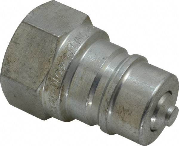 Parker - 1 NPTF Steel Hydraulic Hose Female Pipe Thread Nipple - 2,000 psi - Exact Tool & Supply