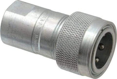 Parker - 1/2 NPTF Steel Hydraulic Hose Female Pipe Thread Coupler & Poppet - 3,000 psi - Exact Tool & Supply