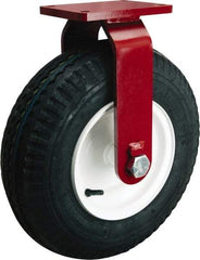 Hamilton - 21" Diam, Rubber Rigid Caster - 2,500 Lb Capacity, Top Plate Mount, 8-1/2" x 8-1/2" Plate, Tapered Roller Bearing - Exact Tool & Supply