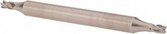 Made in USA - 3/32", 9/64" LOC, 3/16" Shank Diam, 2" OAL, 4 Flute, High Speed Steel Square End Mill - Double End, Uncoated - Exact Tool & Supply