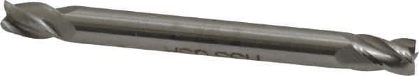 Made in USA - 3/16", 9/32" LOC, 3/16" Shank Diam, 2" OAL, 4 Flute, High Speed Steel Square End Mill - Double End, Uncoated - Exact Tool & Supply
