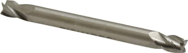 Made in USA - 3/16", 9/32" LOC, 3/16" Shank Diam, 2" OAL, 4 Flute, Cobalt Square End Mill - Double End, Uncoated - Exact Tool & Supply